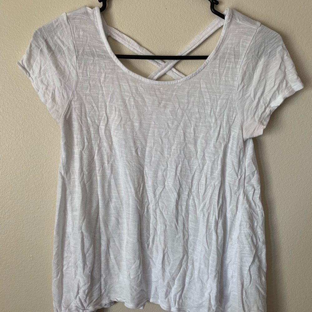 White flowy top